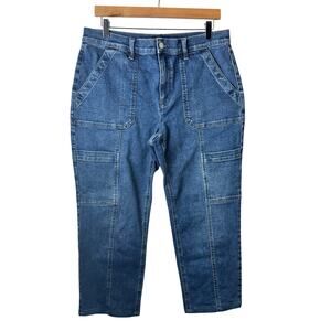 J.Crew Jeans Women's Size 31 Petite Straight Leg Cargo Casual Boho Stretch